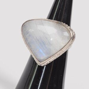 Moonstone sterling silver vintage ring size 5.5 LARGE stone!